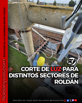 CORTE PROGRAMADO DE ENERGÍA EN ROLDÁN PARA ESTE MARTES