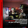 Bomberos Voluntarios de Roldán intervinieron por una pérdida de gas refrigerante en un comercio